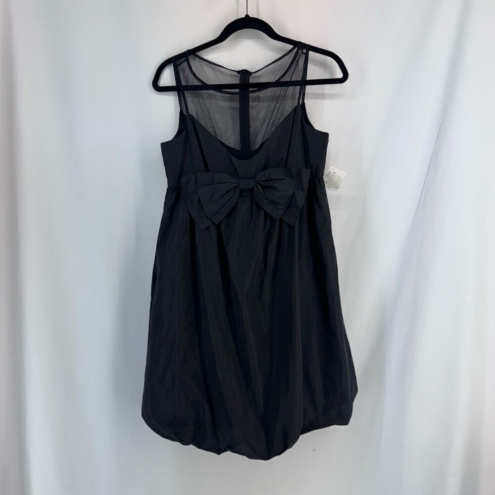 NWT Vintage Donna Morgan Womens Black Lined Illusion Neckline Bubble Dress Size